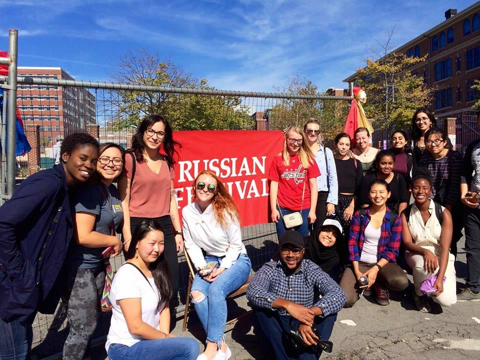 Students pose for a group photo.