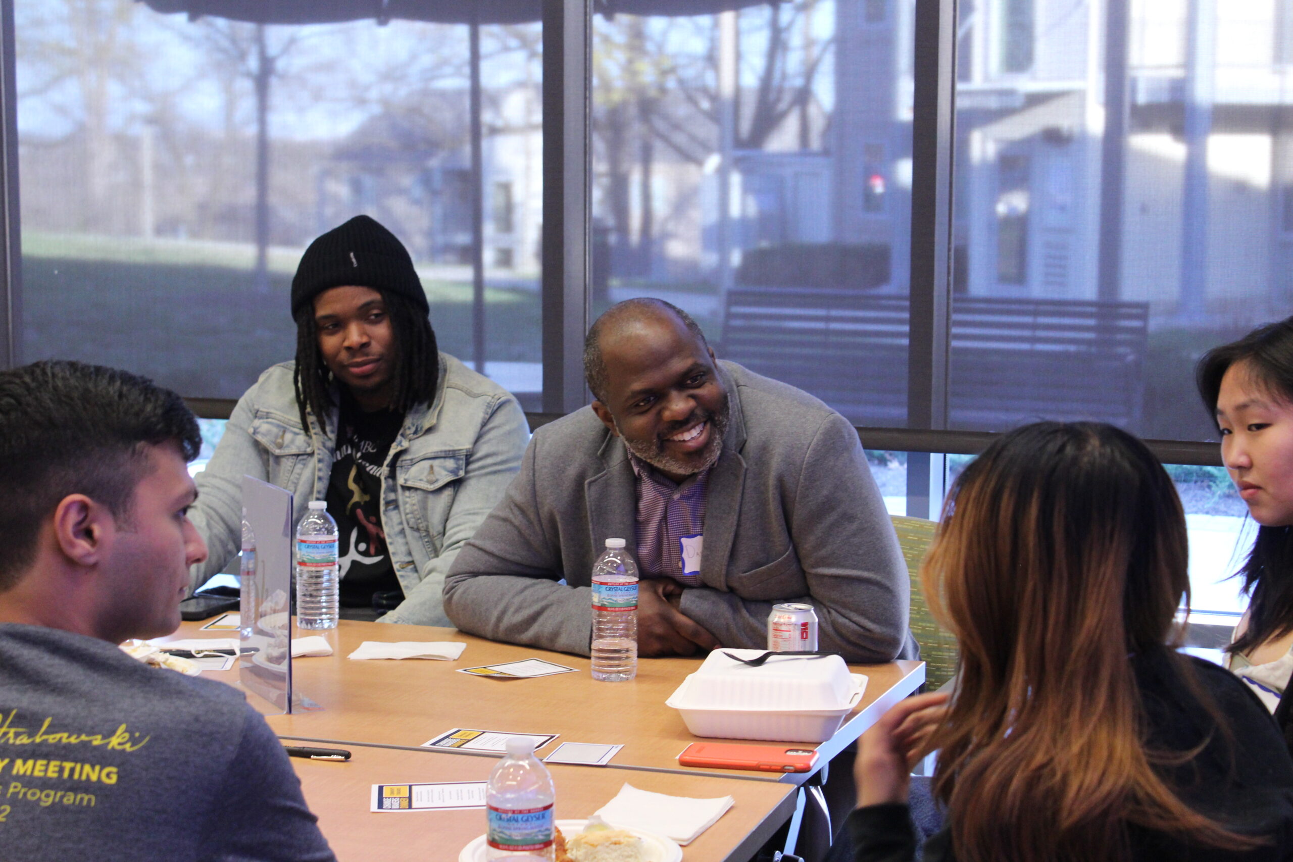 A small group conversation about social issues in the Baltimore region